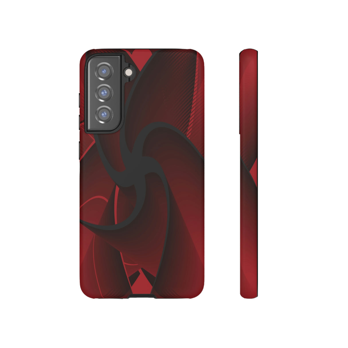 Red Liquid Spiral Android Case (Protective) Samsung Galaxy S21 FE Matte Phone Case