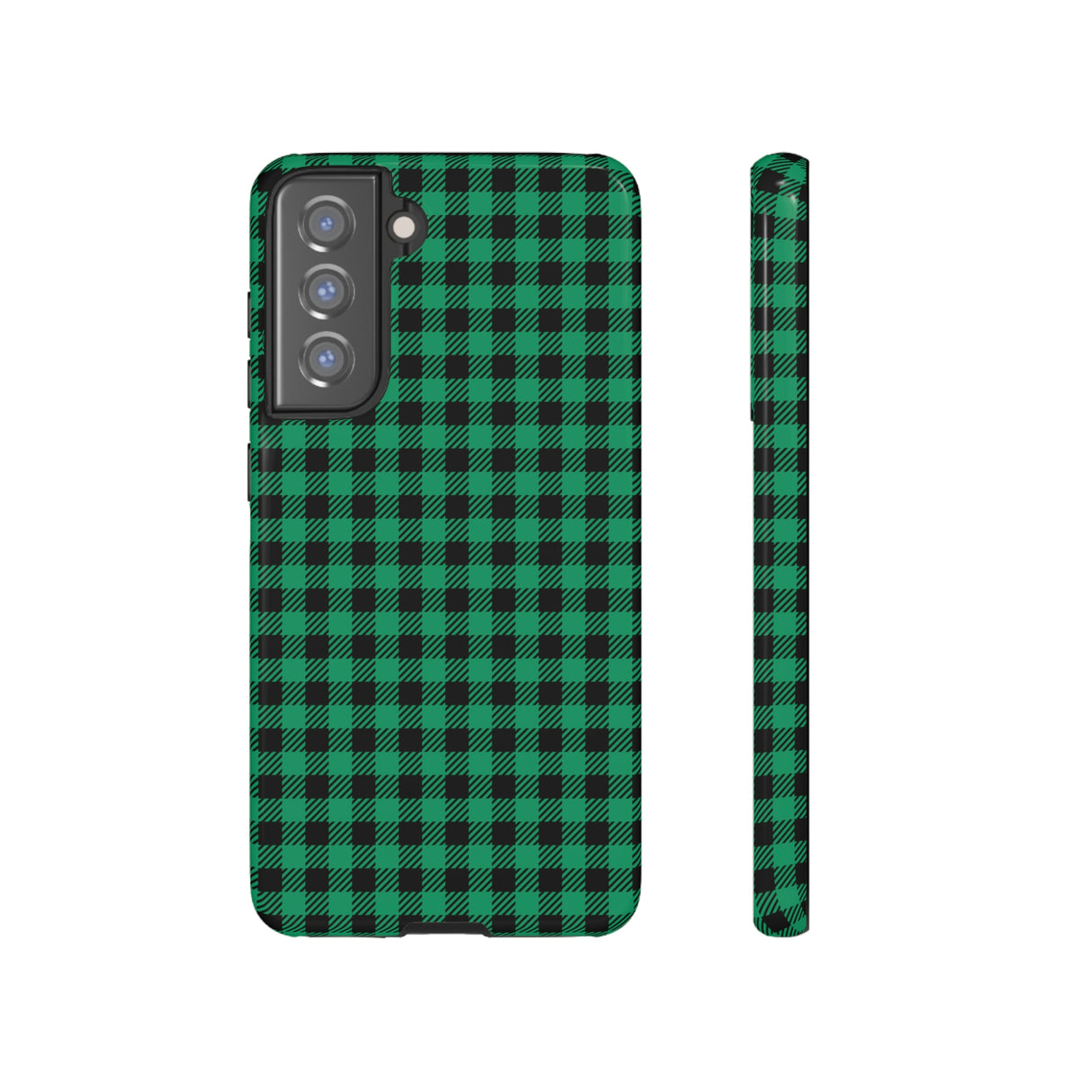 Green Flannel Android Case (Protective) Samsung Galaxy S21 FE Glossy Phone Case