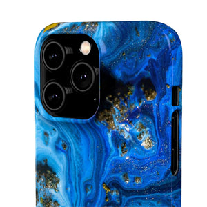 Blue Ice Melt Ink Art iPhone Case (Slim) Phone Case