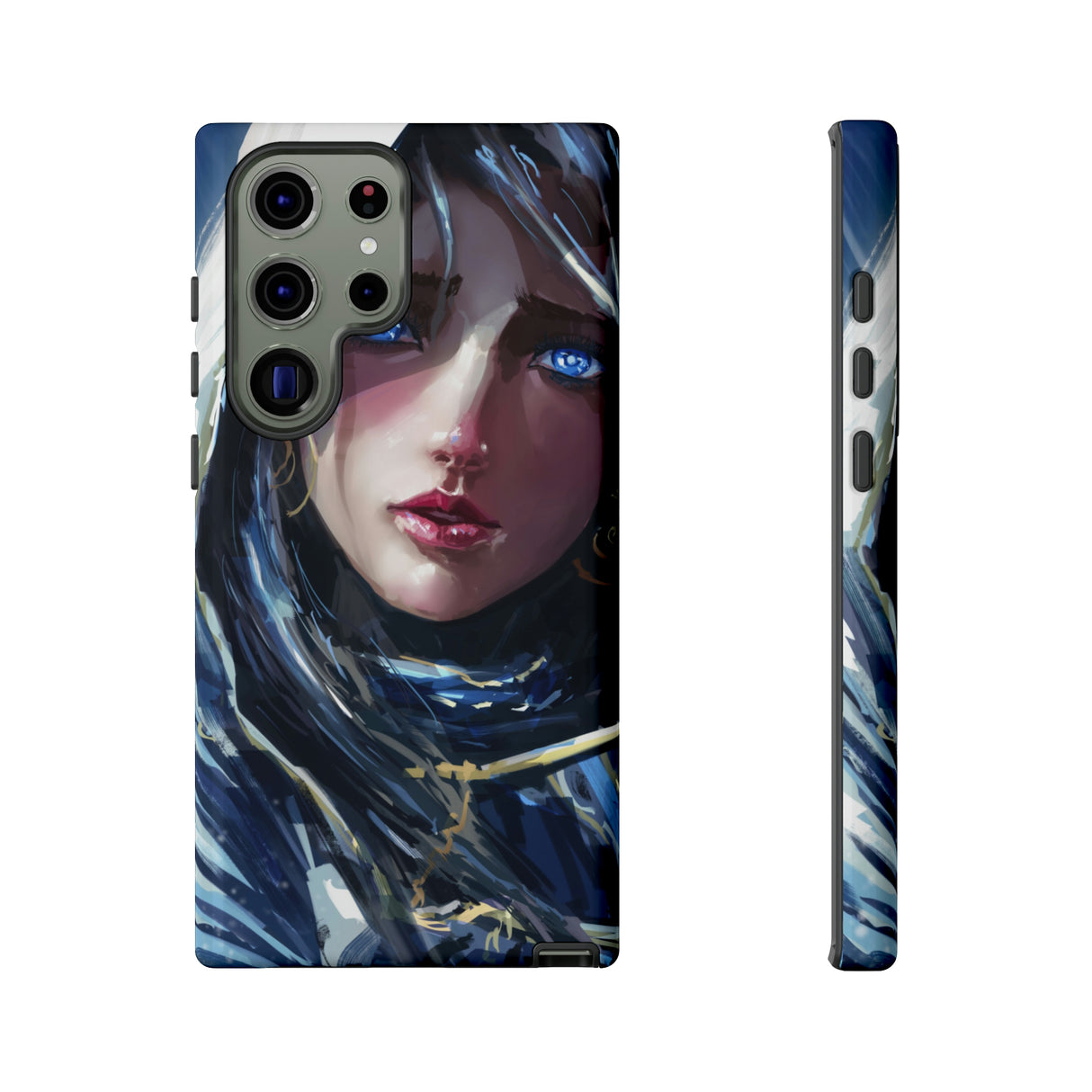 Paladin Girl Blue Eyes Android Case (Protective) Samsung Galaxy S23 Ultra Glossy Phone Case