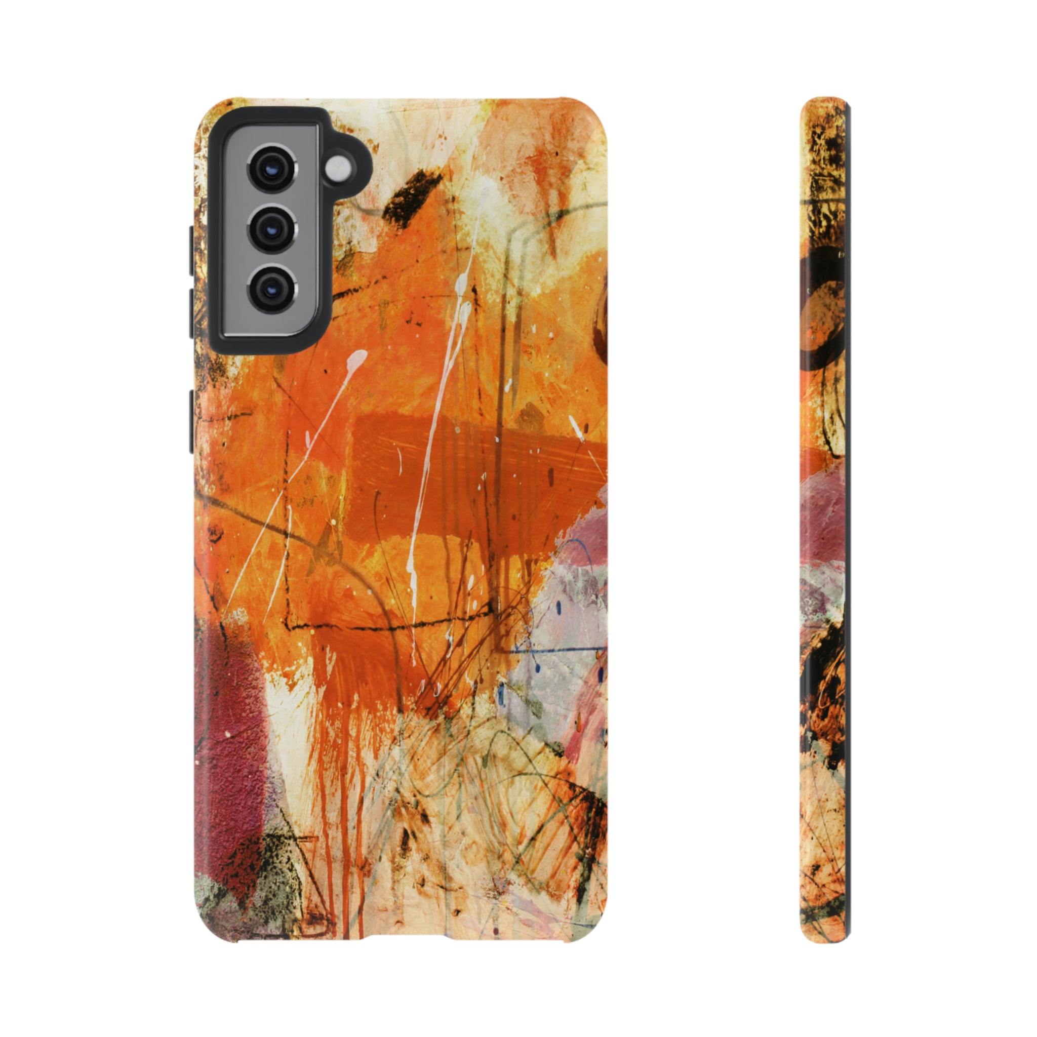 Abstract Orange Art Android Case (Protective) Samsung Galaxy S21 Plus Glossy Phone Case