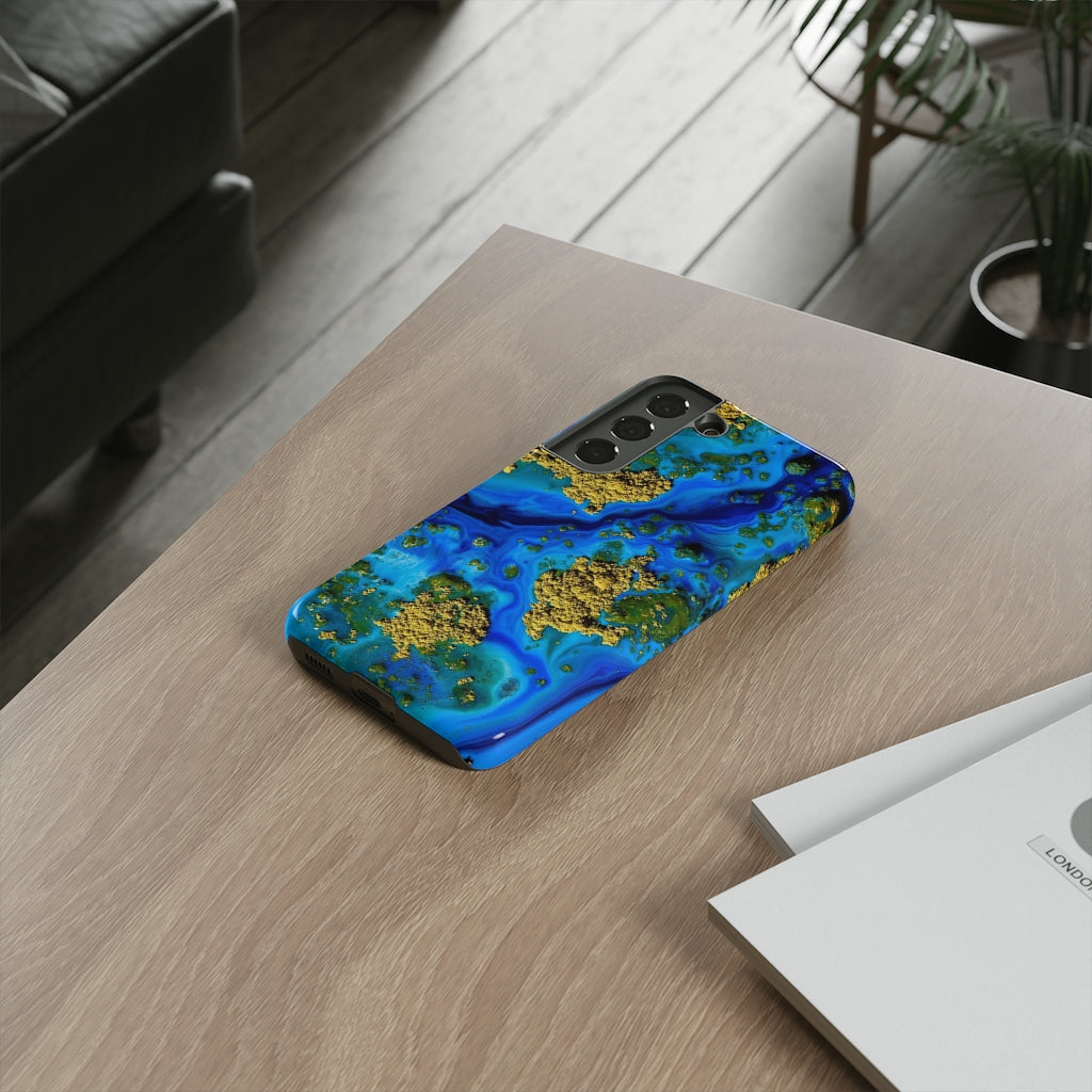 Blue Clear Ocean Ink Art Android Case (Protective) Phone Case