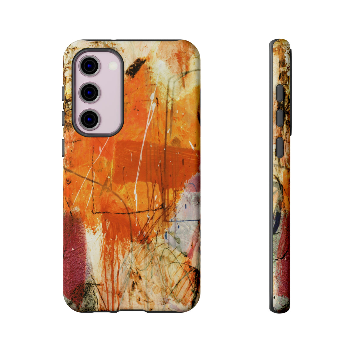 Abstract Orange Art Android Case (Protective) Samsung Galaxy S23 Plus Glossy Phone Case