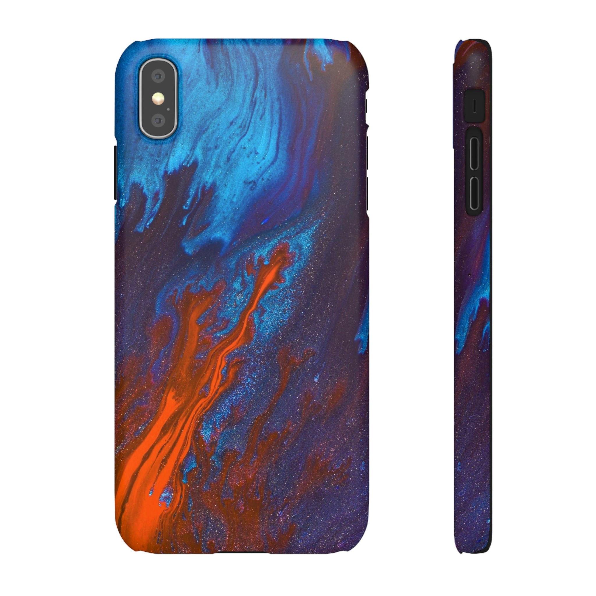 Orange Flame Ink Art iPhone Case (Slim) iPhone XS MAX Matte Phone Case