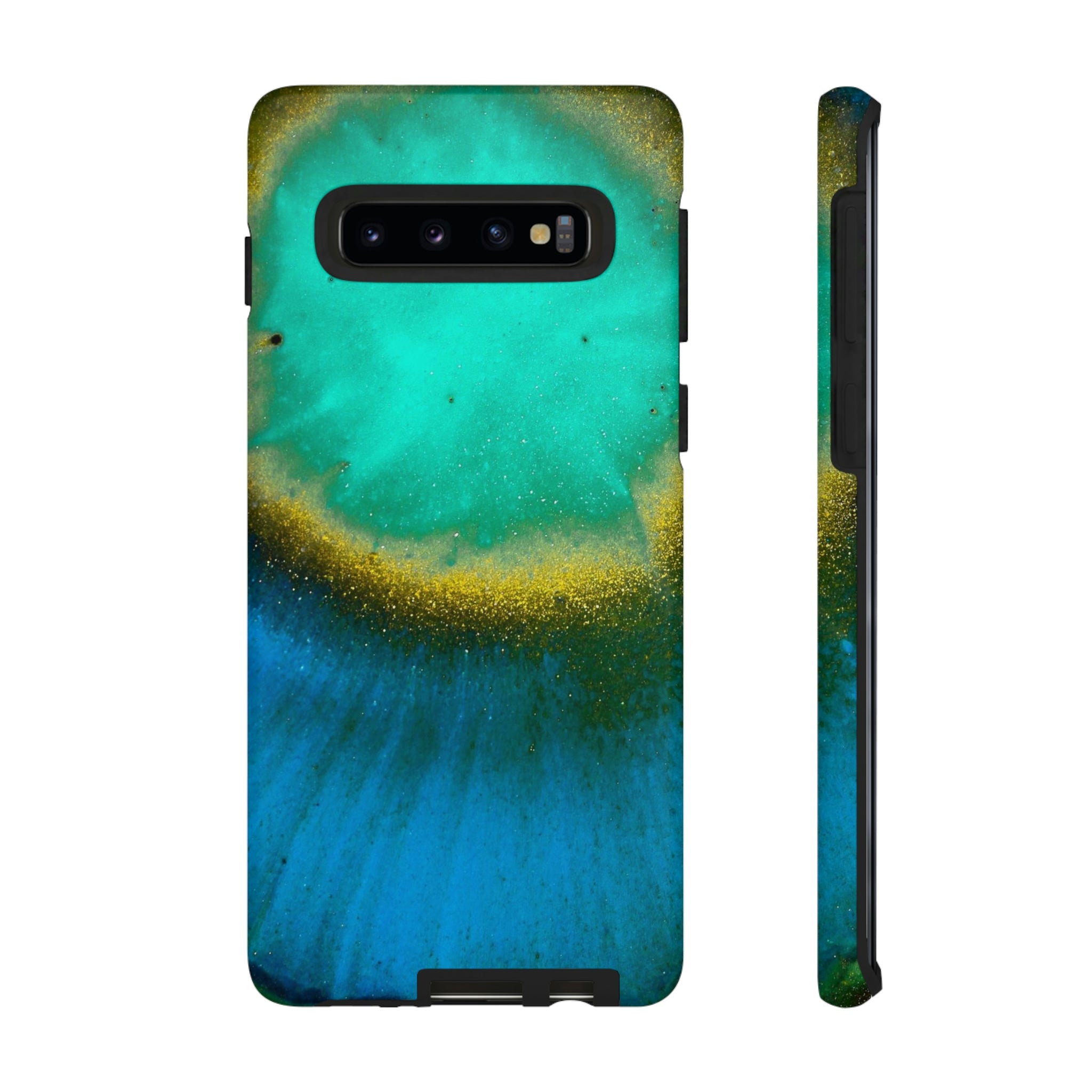 Green Yelly Ink Art Android Case (Protective) Samsung Galaxy S10 Matte Phone Case