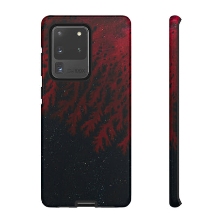 Dark Red Space Ink Art Android Case (Protective) Samsung Galaxy S20 Ultra Glossy Phone Case