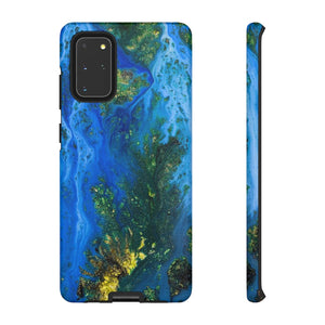 Blue Globe Ink Art Android Case (Protective) Samsung Galaxy S20+ Matte Phone Case