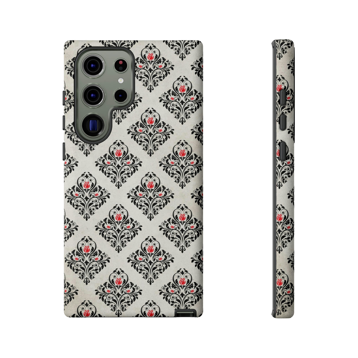 Grey Rose Gothic Flower Samsung Case (Protective) Samsung Galaxy S23 Ultra Matte Phone Case