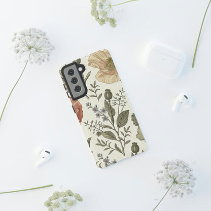 Poppy Brown Vintage Flower Samsung Case (Protective) Phone Case