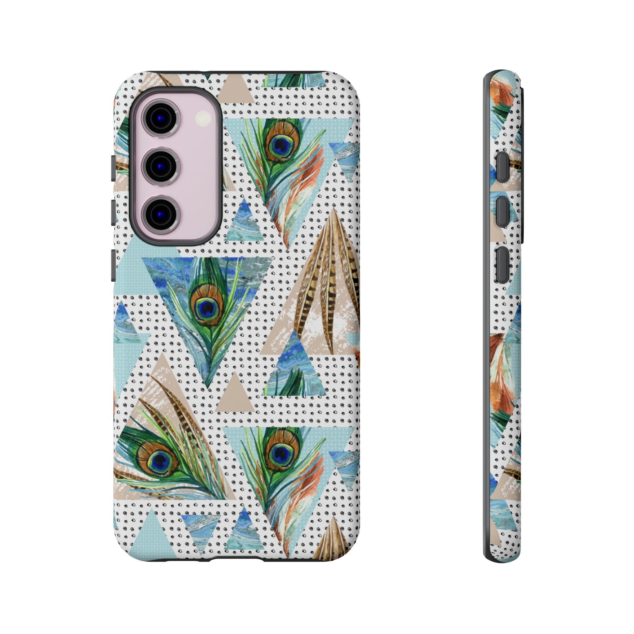 Peacock Feathers Android Case (Protective) Samsung Galaxy S23 Plus Matte Phone Case