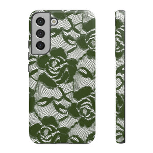 Green Rose Lace Gothic Flower Samsung Case (Protective) Samsung Galaxy S22 Plus Matte Phone Case