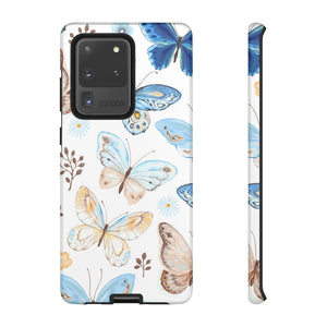 Flying Butterflies, Blue and Yellow Samsung Case (Protective) Samsung Galaxy S20 Ultra Glossy Phone Case