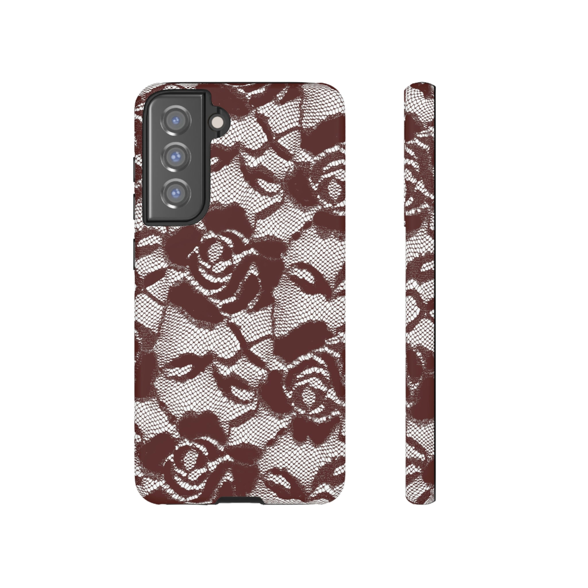 Red Rose Lace Gothic Flower Samsung Case (Protective) Samsung Galaxy S21 FE Matte Phone Case