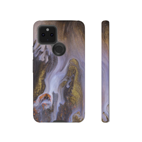 Purple Gold Ink Art Android Case (Protective) Google Pixel 5 5G Glossy Phone Case