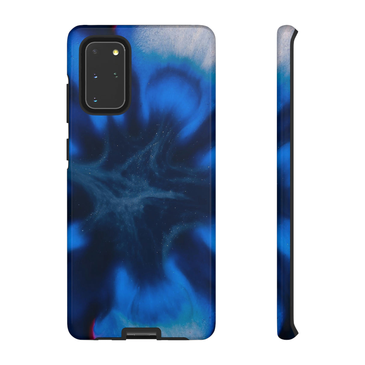 Blue Star Marble Ink Art Android Case (Protective) Samsung Galaxy S20+ Glossy Phone Case