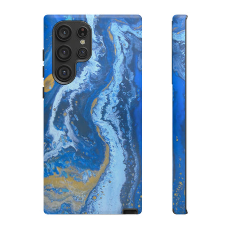 Acrylic Blue Gold Android Case (Protective) Samsung Galaxy S22 Ultra Matte Phone Case