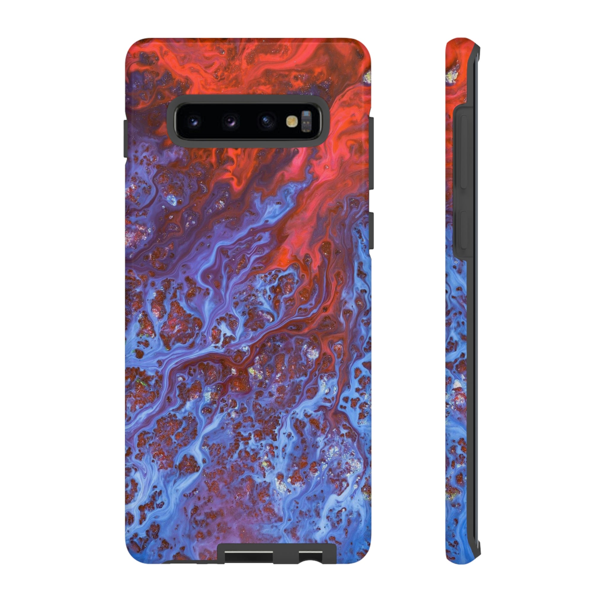 Blue Lava Ink Art Android Case (Protective) Samsung Galaxy S10 Plus Glossy Phone Case