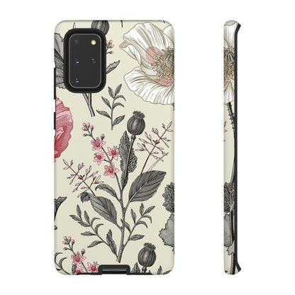 Poppy Pink Vintage Flower Samsung Case (Protective) Samsung Galaxy S20+ Matte Phone Case