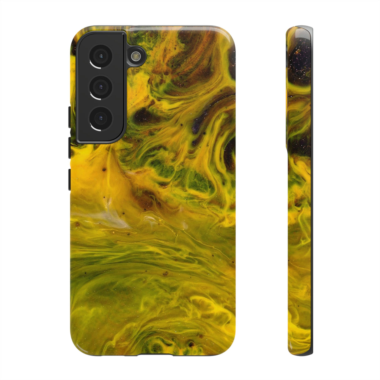 Liquid Yellow Ink Art Android Case (Protective) Samsung Galaxy S22 Glossy Phone Case