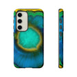 Neon Blue Ink Art Android Case (Protective) Samsung Galaxy S23 Glossy Phone Case