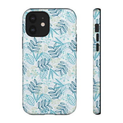 Blue leaf iPhone Case (Protective) iPhone 12 Matte Phone Case