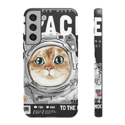 Space Cute Cat Android Case (Protective) Samsung Galaxy S22 Plus Glossy Phone Case