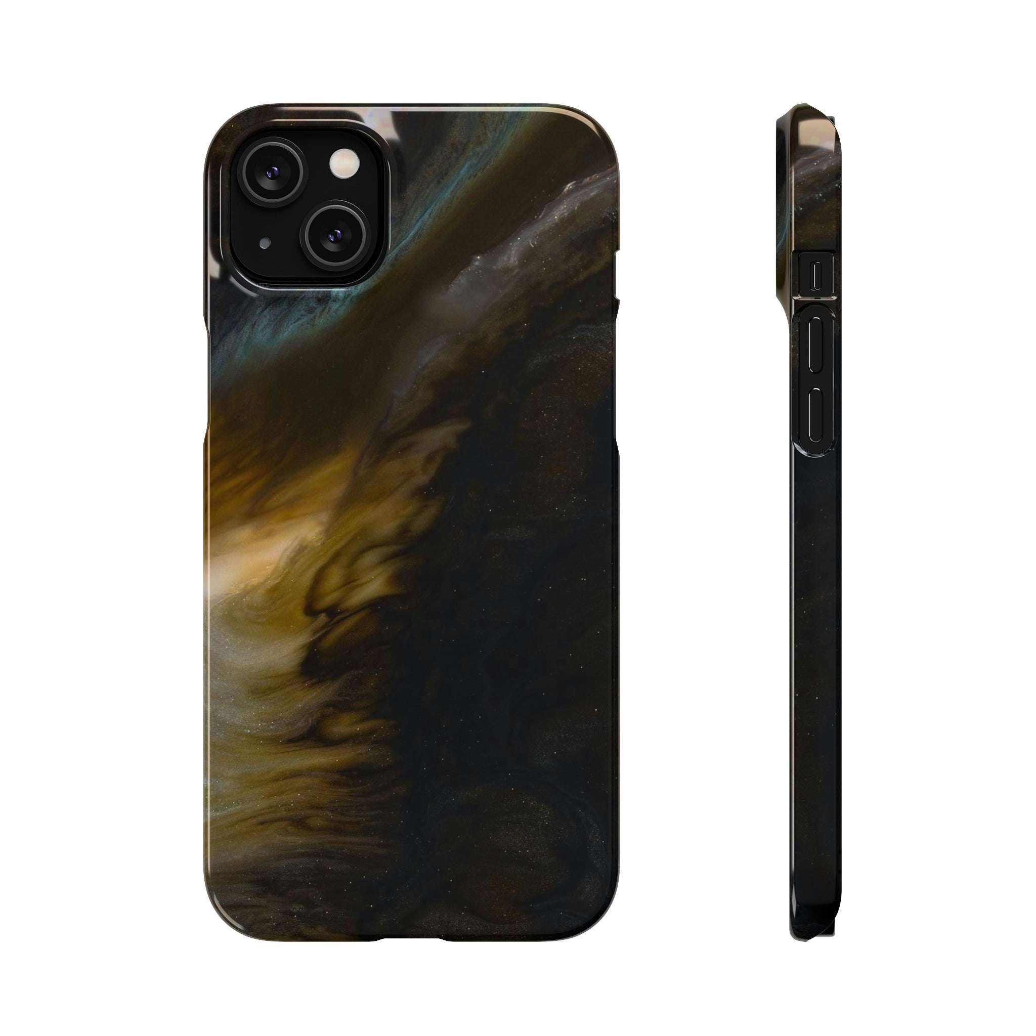 Midnight Shaddow Ink Art iPhone Case (Slim) iPhone 14 Plus Glossy Phone Case