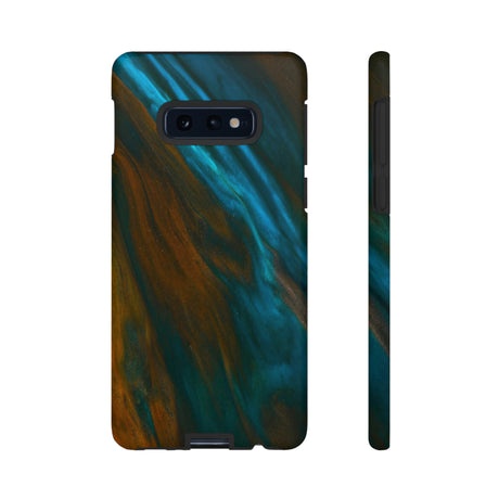 Neon Blue Ink Art Android Case (Protective) Samsung Galaxy S10E Matte Phone Case