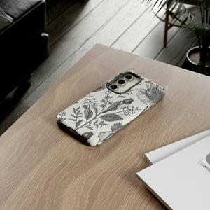 Poppy Gray Vintage Flower Samsung Case (Protective) Phone Case