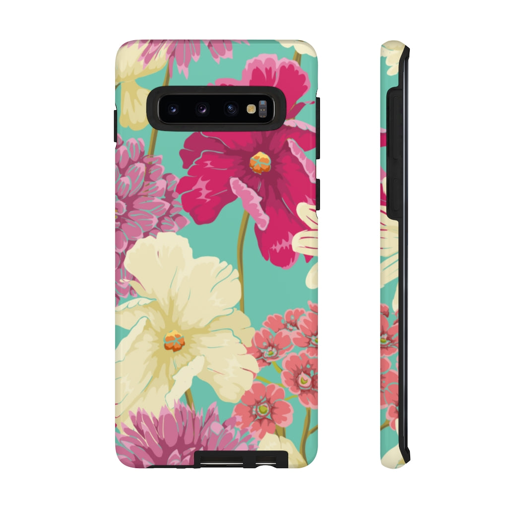 Colorful flowers in watercolor Samsung Case (Protective) Samsung Galaxy S10 Glossy Phone Case