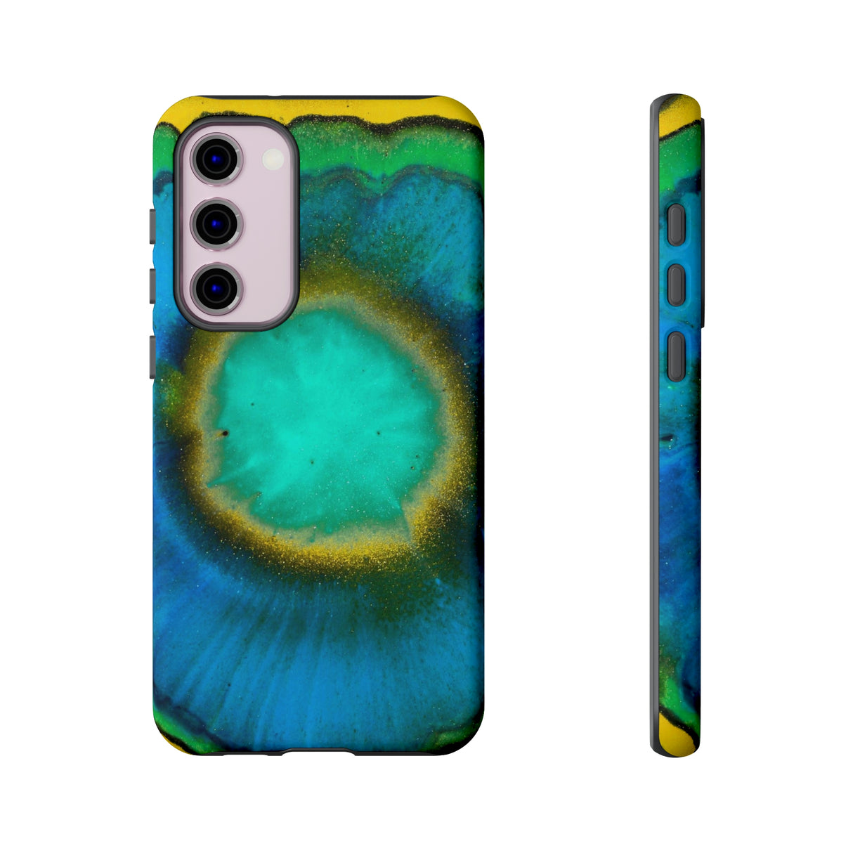 Neon Blue Ink Art Android Case (Protective) Samsung Galaxy S23 Plus Matte Phone Case