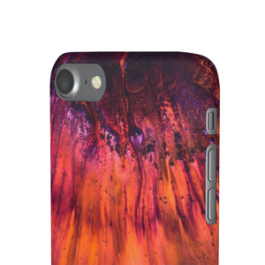 Orange Flow Ink Art iPhone Case (Slim) Phone Case