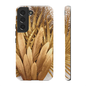 Gold Feather Android Case (Protective) Samsung Galaxy S22 Matte Phone Case