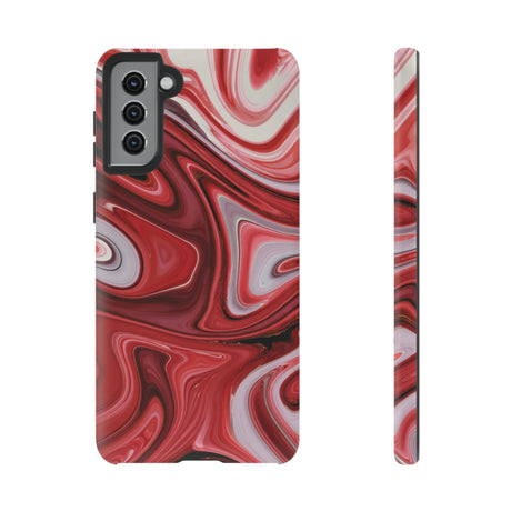 Red White Liquid Android Case (Protective) Samsung Galaxy S21 Plus Matte Phone Case