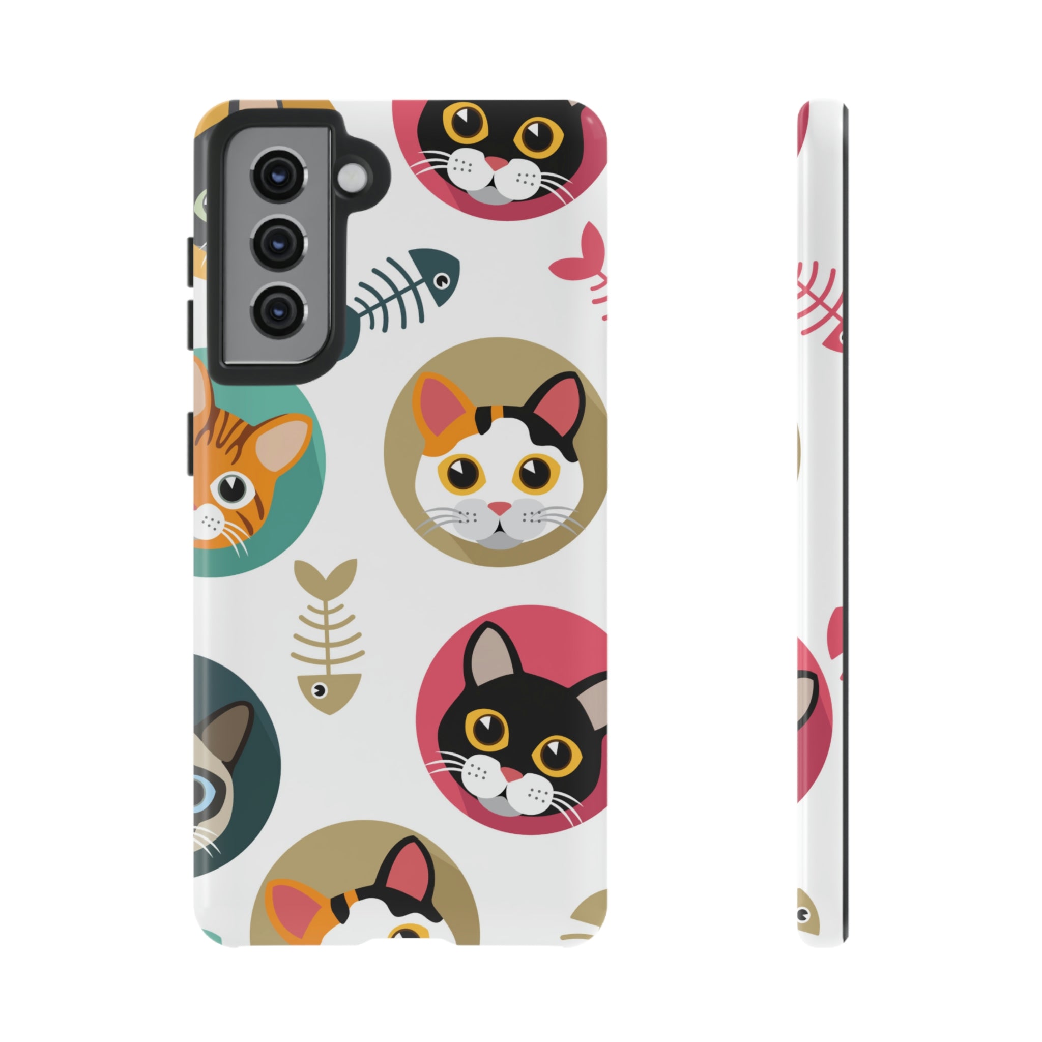 Cats Fishbone Android Case (Protective) Samsung Galaxy S21 Glossy Phone Case