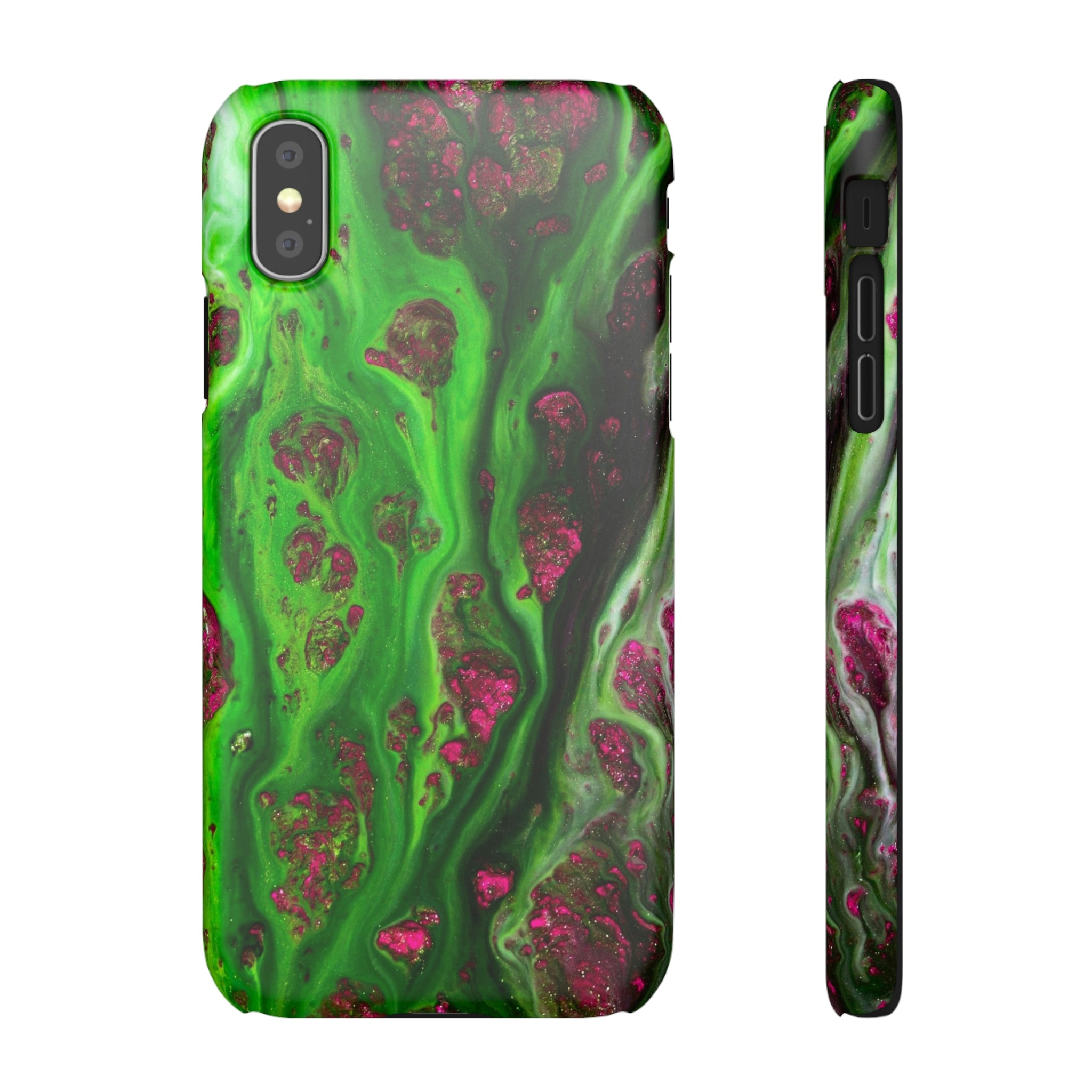 Toxic Green Ink Art iPhone Case (Slim) iPhone XS Matte Phone Case