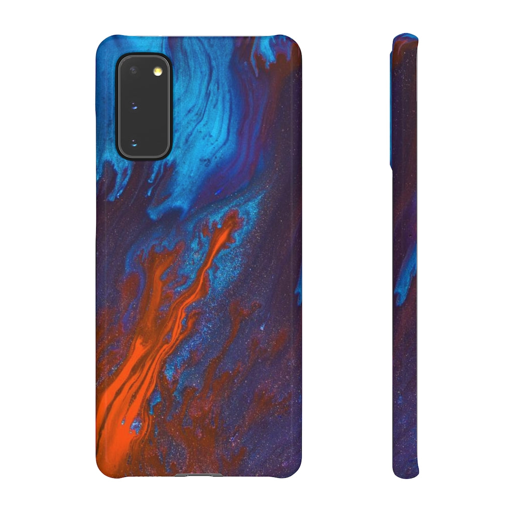 Orange Flame Ink Art Android Case (Slim) Samsung Galaxy S20 Glossy Phone Case