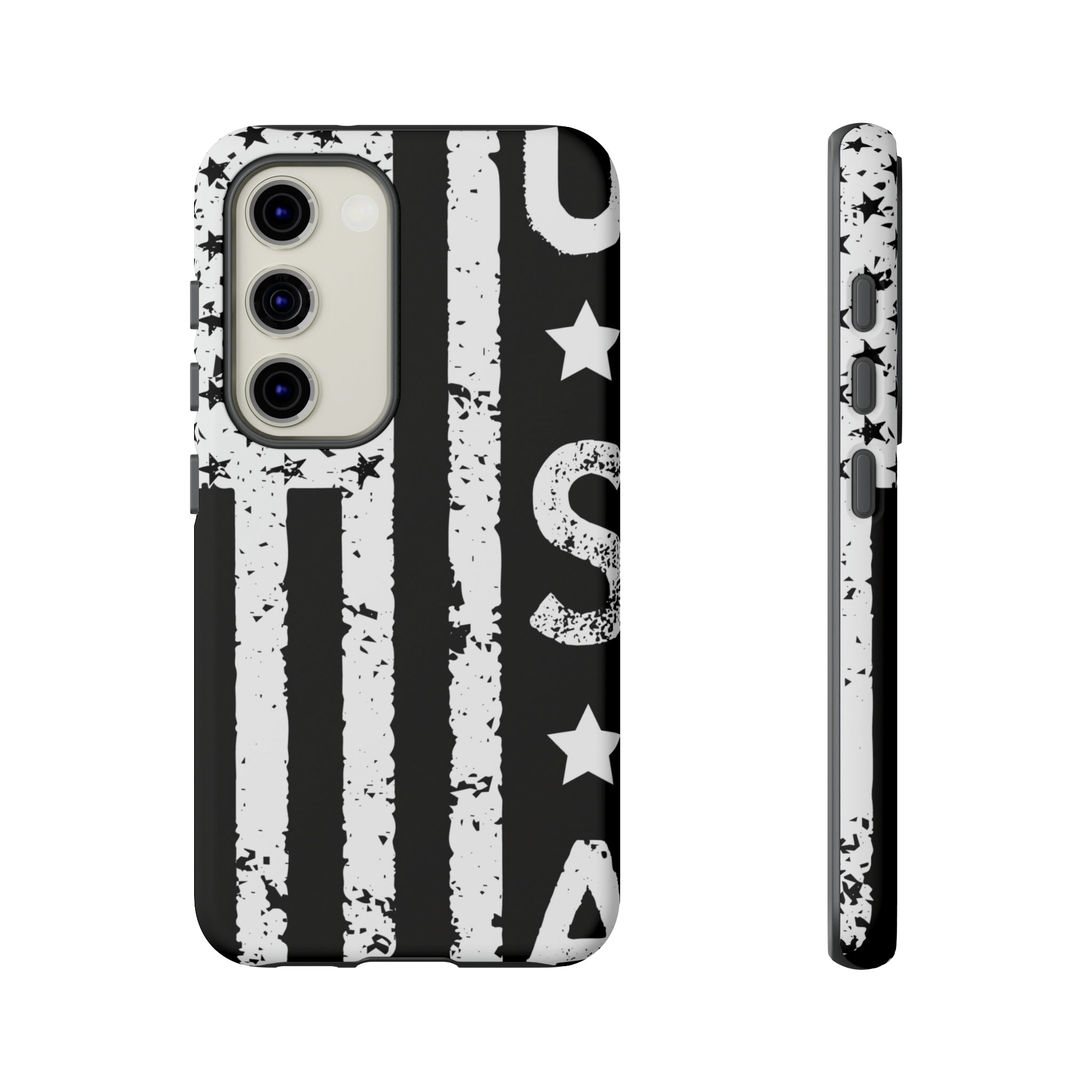 Black n White U.S Flag Android Case (Protective) Samsung Galaxy S23 Matte Phone Case