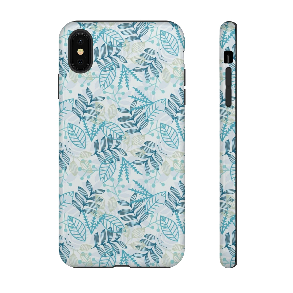 Blue leaf iPhone Case (Protective) iPhone XS MAX Glossy Phone Case