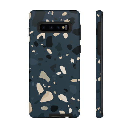 Dark Blue Terrazo Android Case (Protective) Samsung Galaxy S10 Matte Phone Case