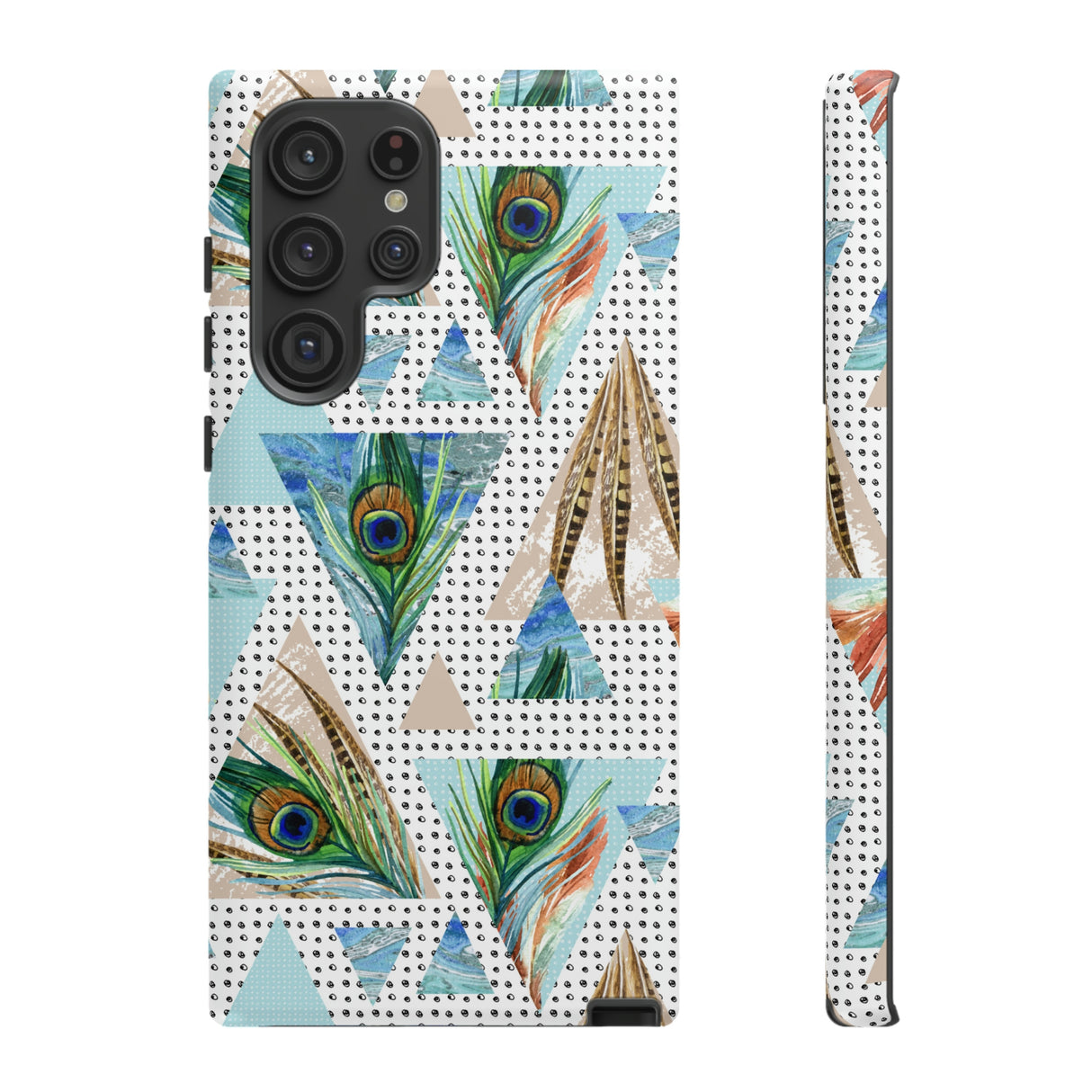 Peacock Feathers Android Case (Protective) Samsung Galaxy S22 Ultra Matte Phone Case