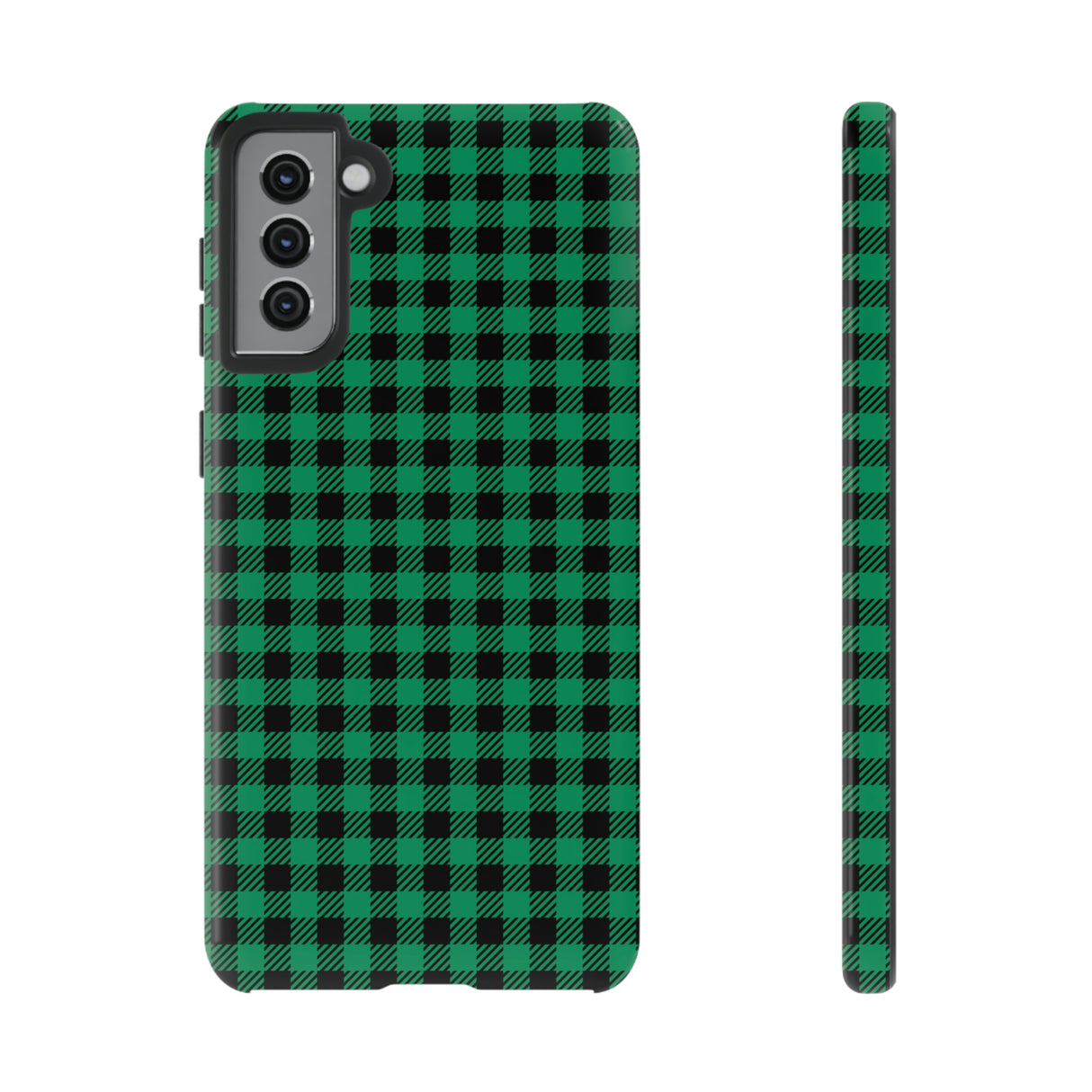 Green Flannel Android Case (Protective) Samsung Galaxy S21 Plus Glossy Phone Case