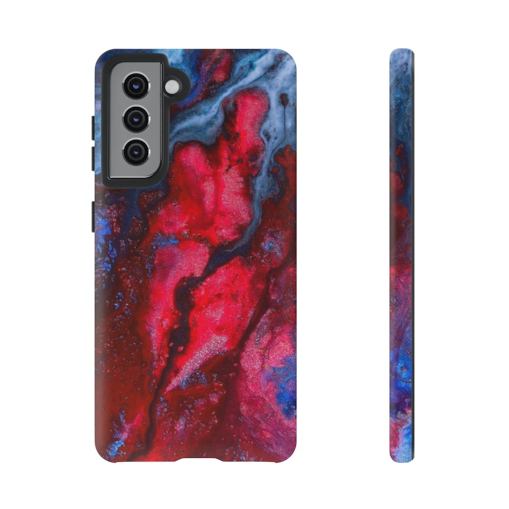 Neon Red Ink Art Android Case (Protective) Samsung Galaxy S21 Matte Phone Case