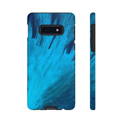 Light Blue Ink Art Android Case (Protective) Samsung Galaxy S10E Glossy Phone Case