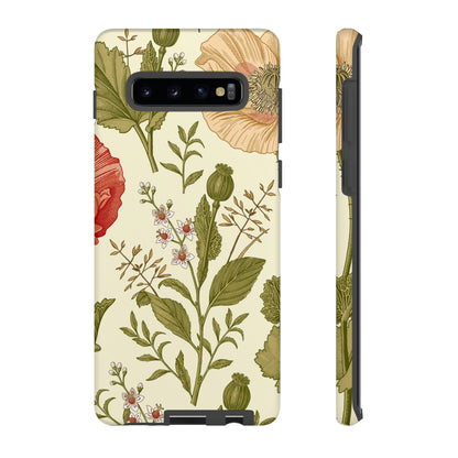 Poppy Red Vintage Flower Samsung Case (Protective) Samsung Galaxy S10 Plus Matte Phone Case