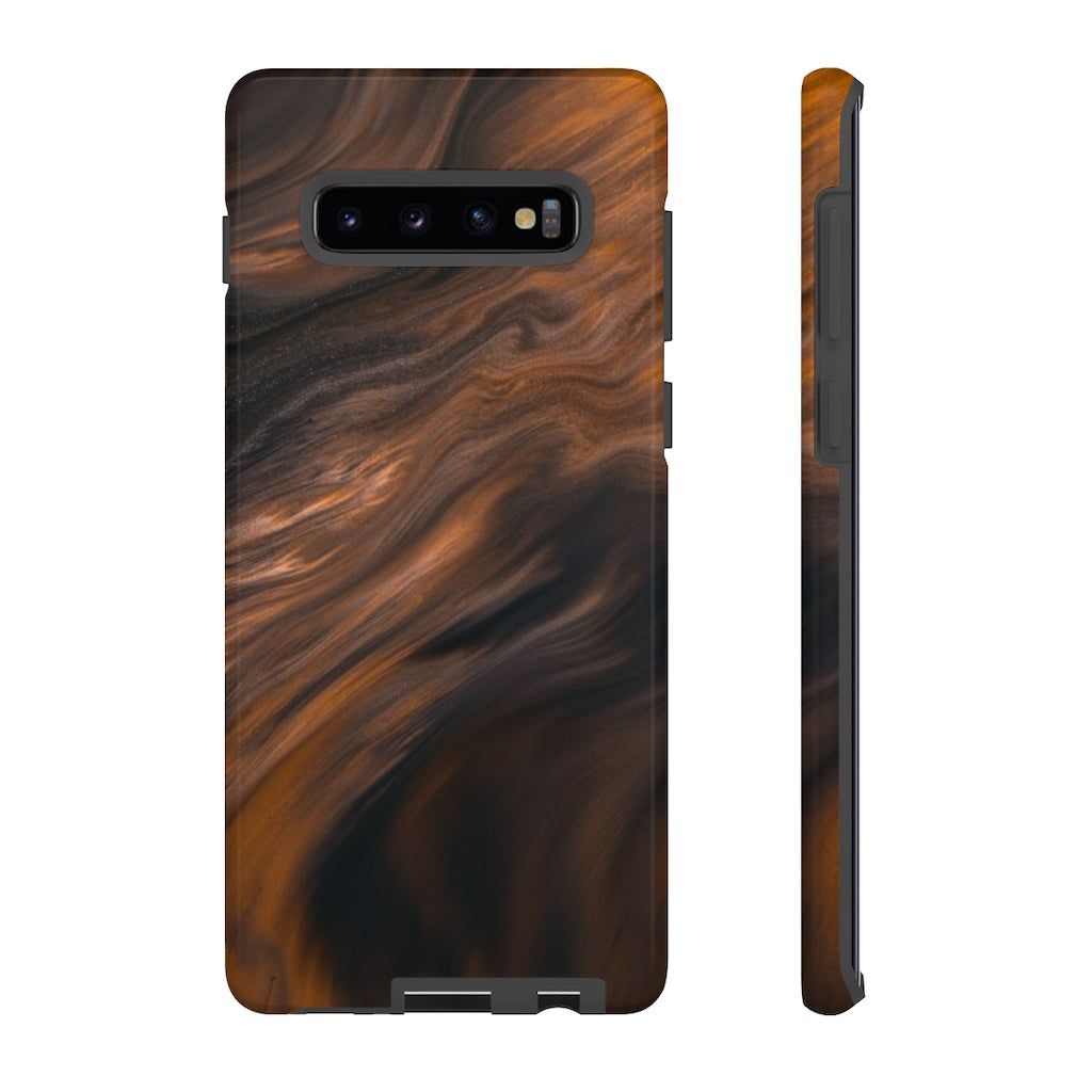 Brown Mist Ink Art Android Case (Protective) Samsung Galaxy S10 Plus Glossy Phone Case