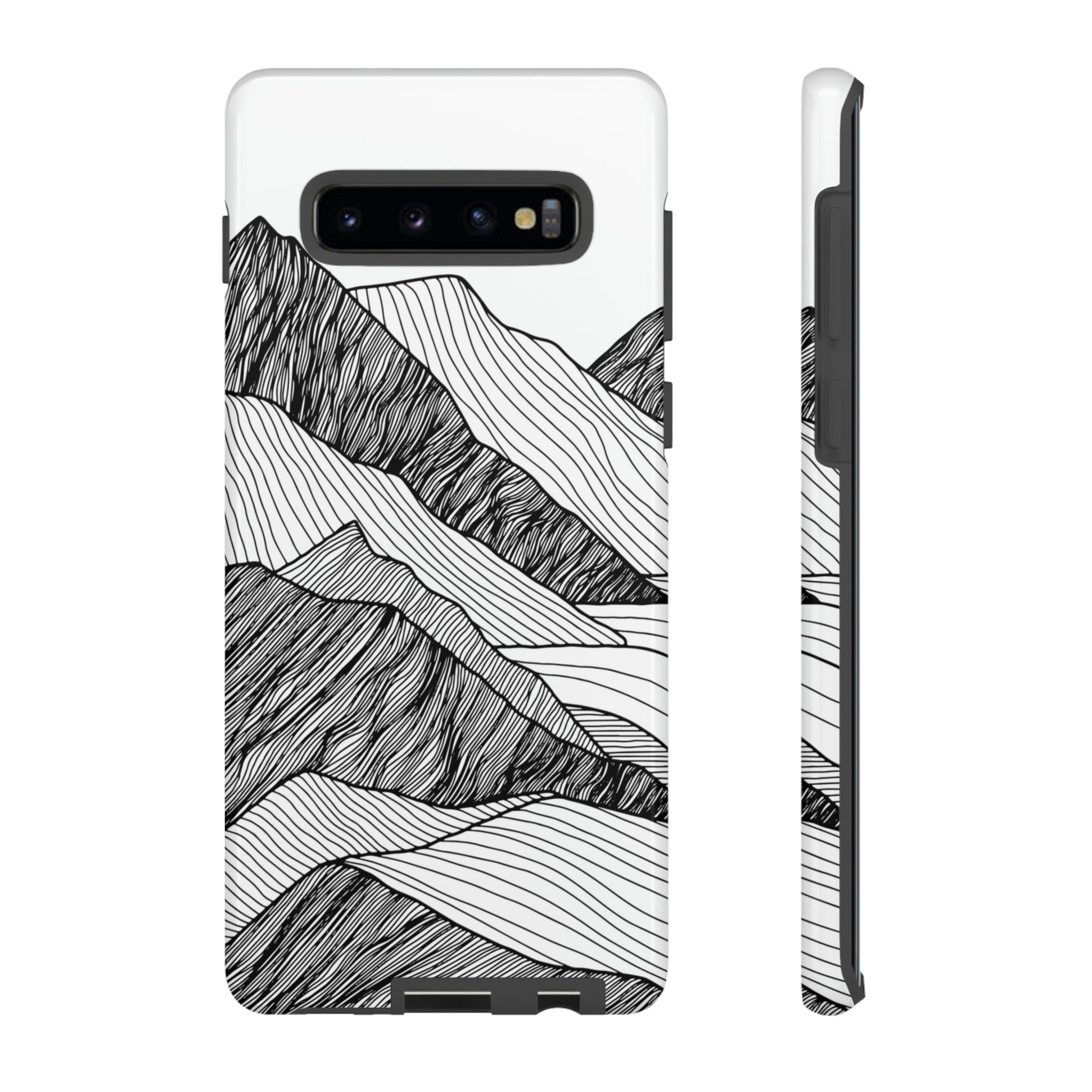 Mountain Line Art Android Case (Protective) Samsung Galaxy S10 Plus Glossy Phone Case