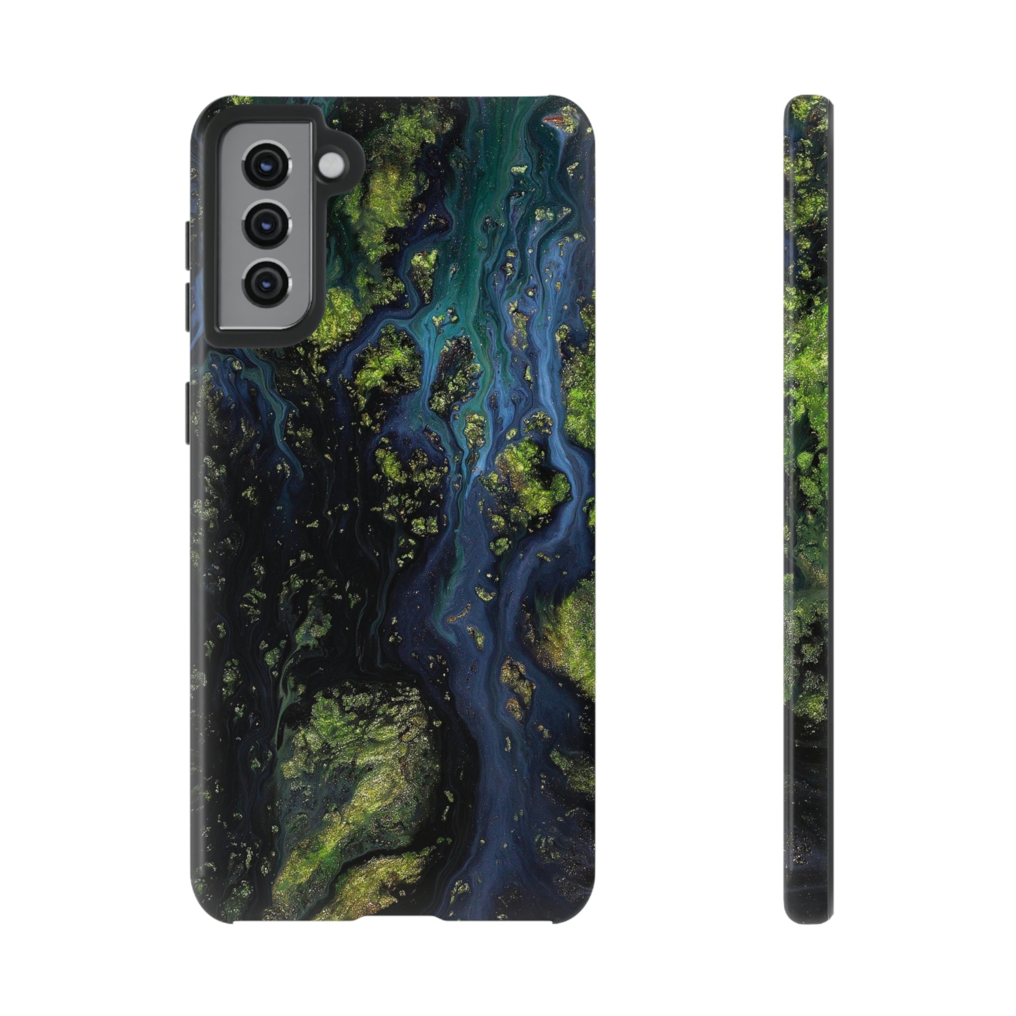 Blue Cosmos Ink Art Android Case (Protective) Samsung Galaxy S21 Plus Glossy Phone Case