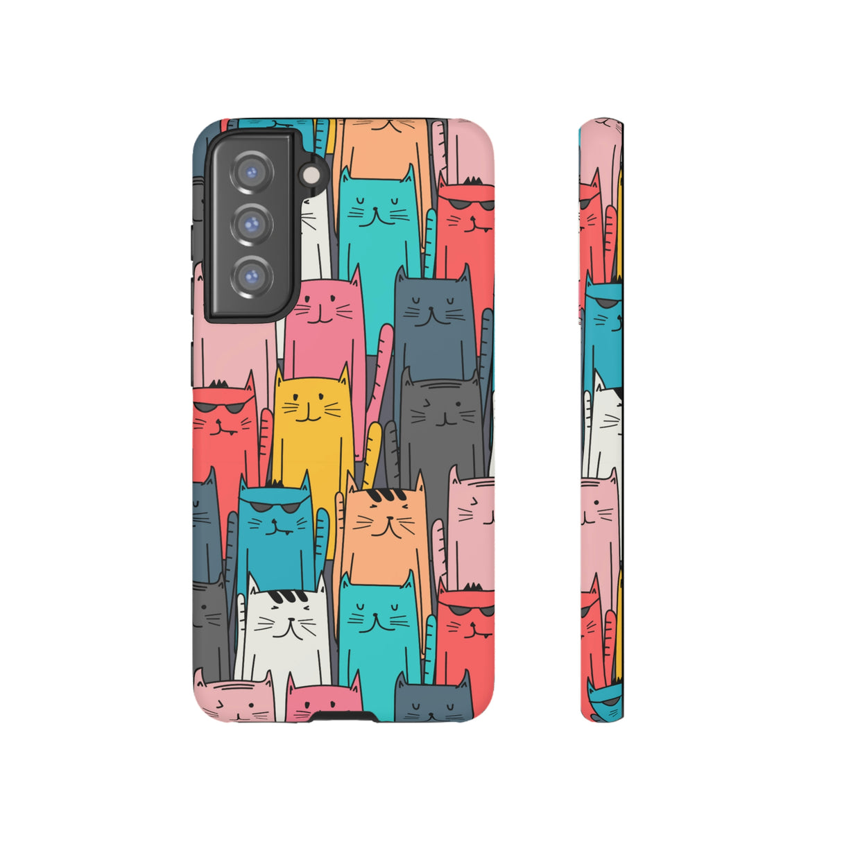 Colorful Cats Android Case (Protective) Samsung Galaxy S21 FE Matte Phone Case