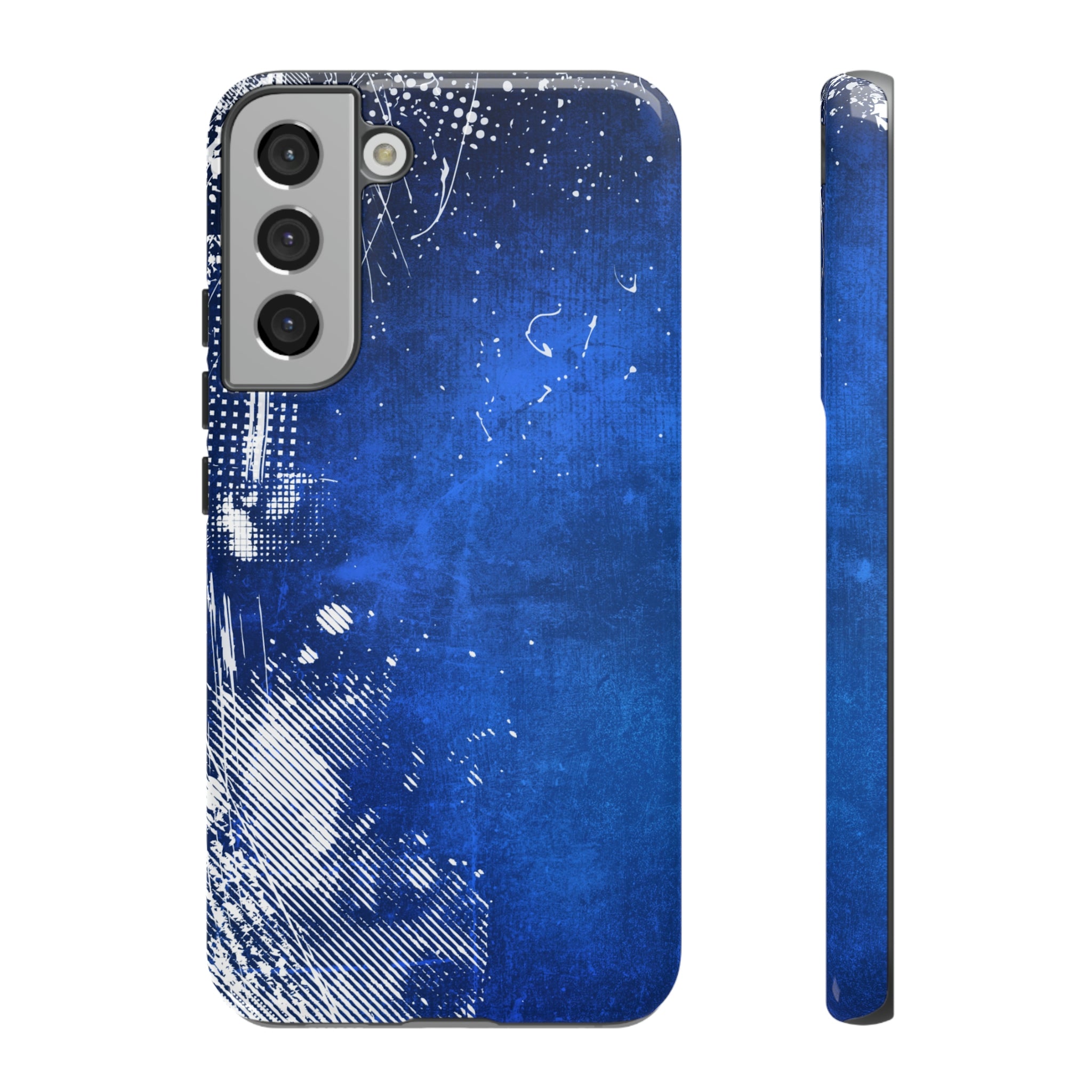 Grunge Blue Android Case (Protective) Samsung Galaxy S22 Plus Glossy Phone Case